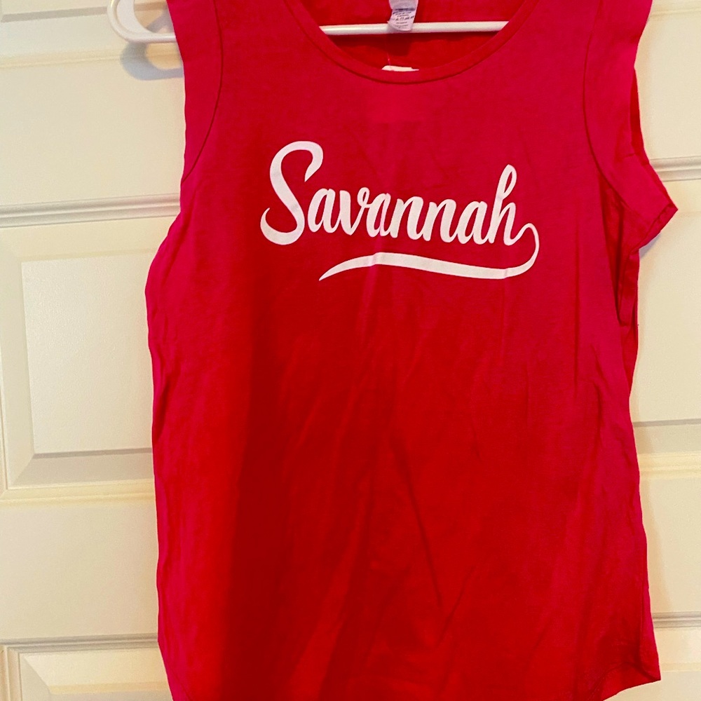 Savannah Flowy Script Flamingo T Shirt size S